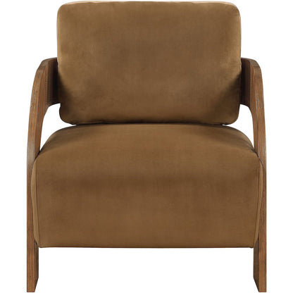 Cedra Saddle Velvet Performance Fabric Upholstered Accent Chair