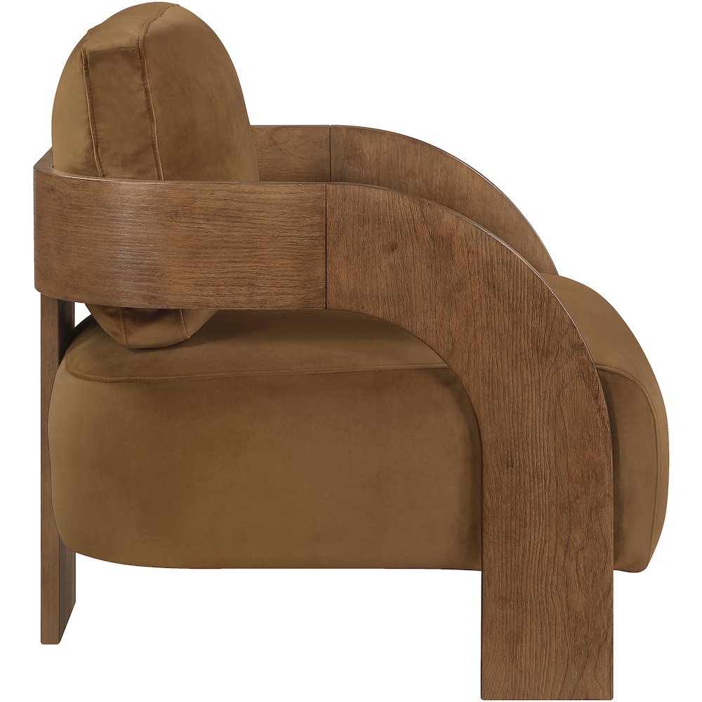 Cedra Saddle Velvet Performance Fabric Upholstered Accent Chair