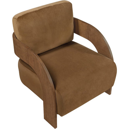Cedra Saddle Velvet Performance Fabric Upholstered Accent Chair
