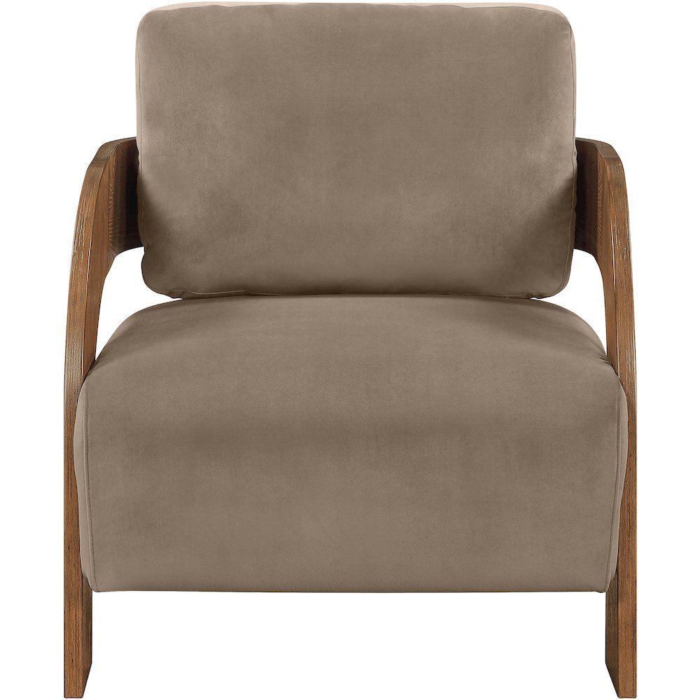 Cedra Taupe Velvet Performance Fabric Upholstered Accent Chair