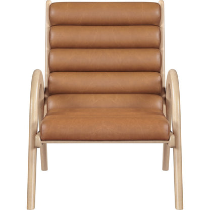 Randal Cognac Vegan Leather Upholstered Accent Chair
