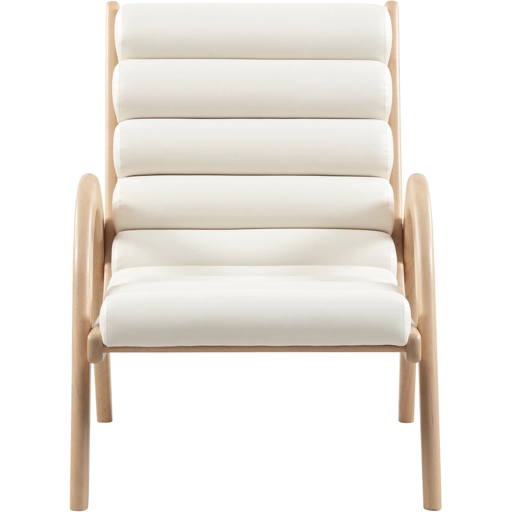 Randal Cream Vegan Leather Upholstered Accent Chair