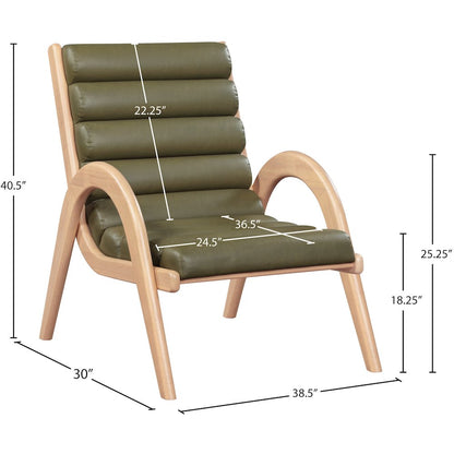Randal Olive Vegan Leather Upholstered Accent Chair