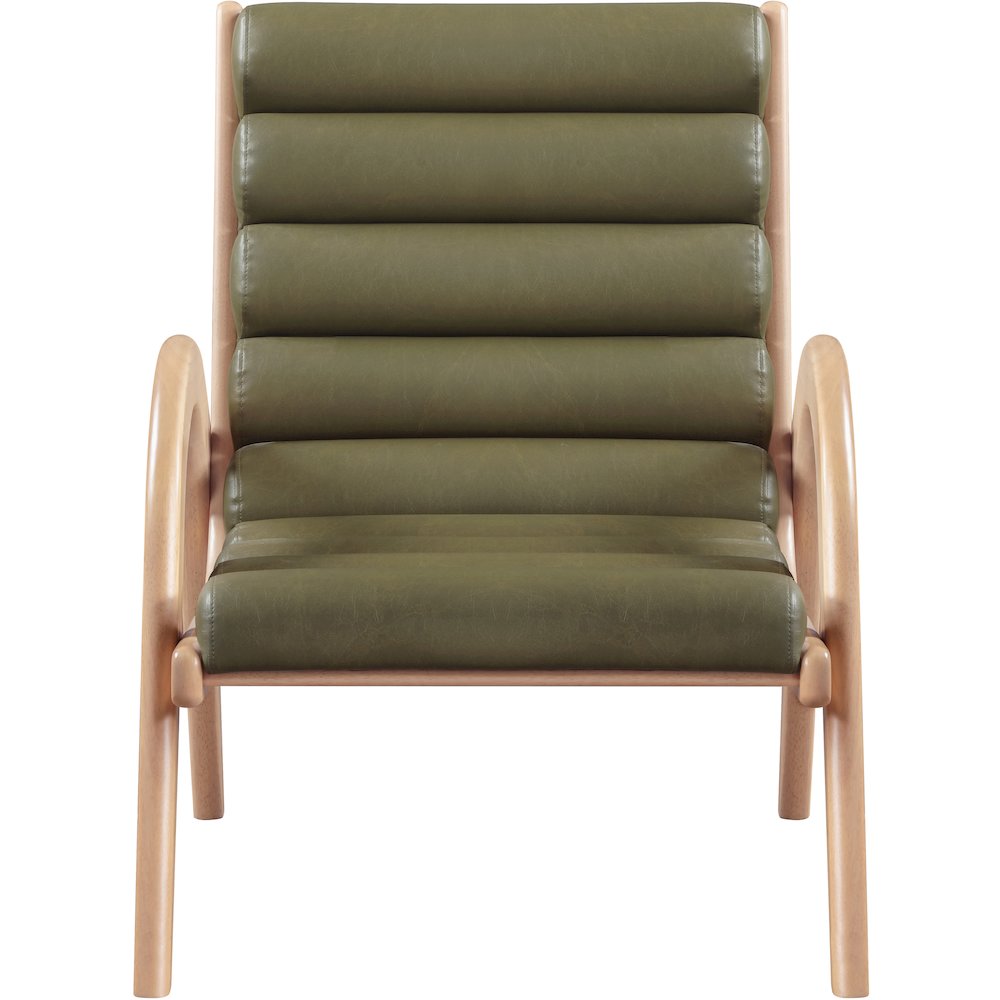 Randal Olive Vegan Leather Upholstered Accent Chair
