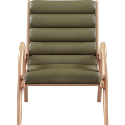 Randal Olive Vegan Leather Upholstered Accent Chair