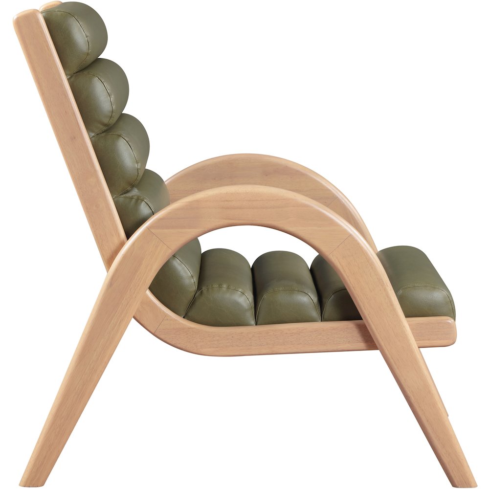 Randal Olive Vegan Leather Upholstered Accent Chair