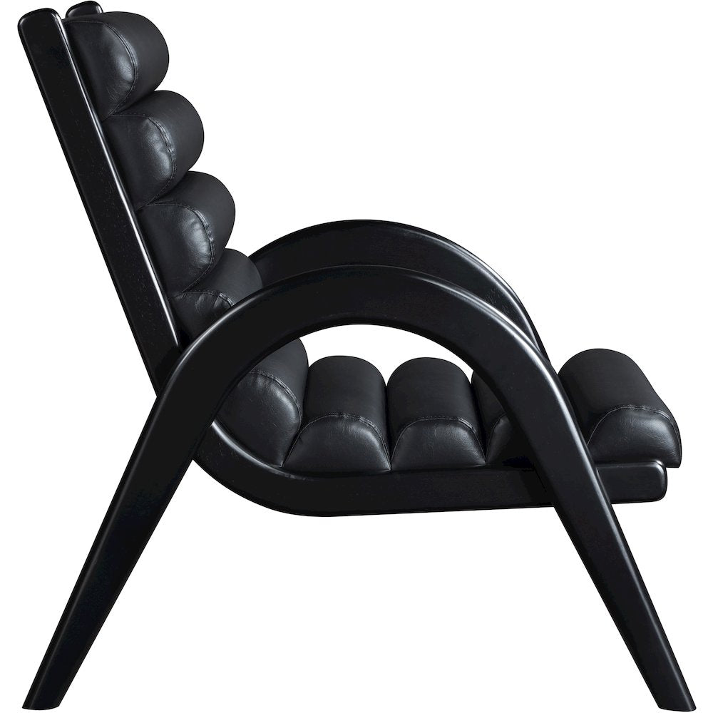 Randal Black Vegan Leather Upholstered Accent Chair