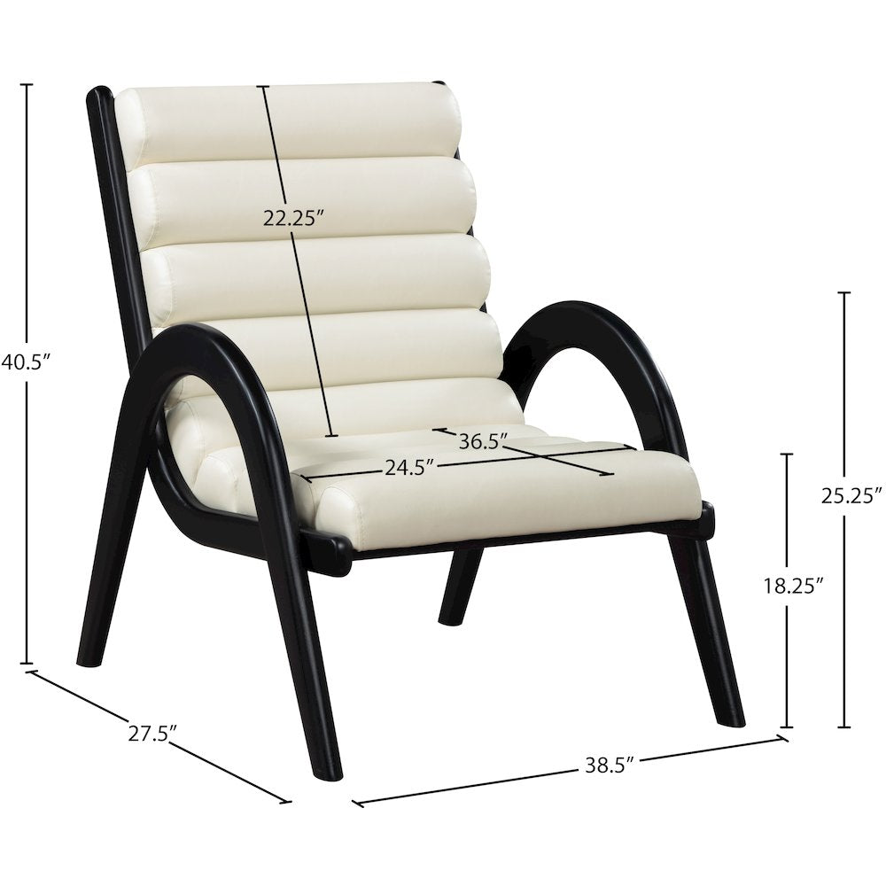 Randal Cream Vegan Leather Upholstered Accent Chair