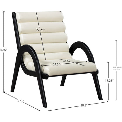 Randal Cream Vegan Leather Upholstered Accent Chair
