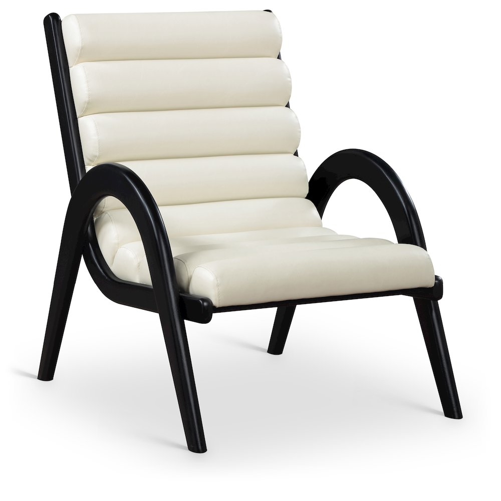 Randal Cream Vegan Leather Upholstered Accent Chair