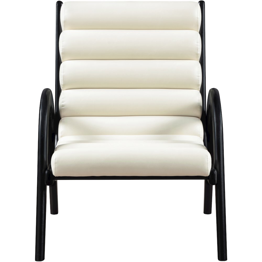 Randal Cream Vegan Leather Upholstered Accent Chair