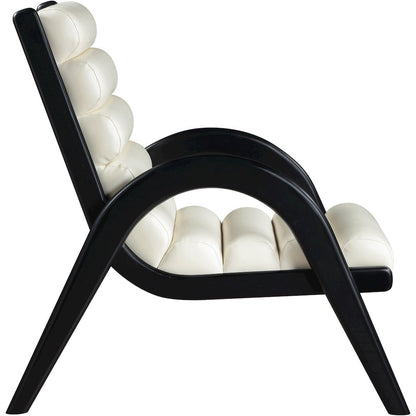 Randal Cream Vegan Leather Upholstered Accent Chair