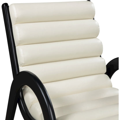 Randal Cream Vegan Leather Upholstered Accent Chair