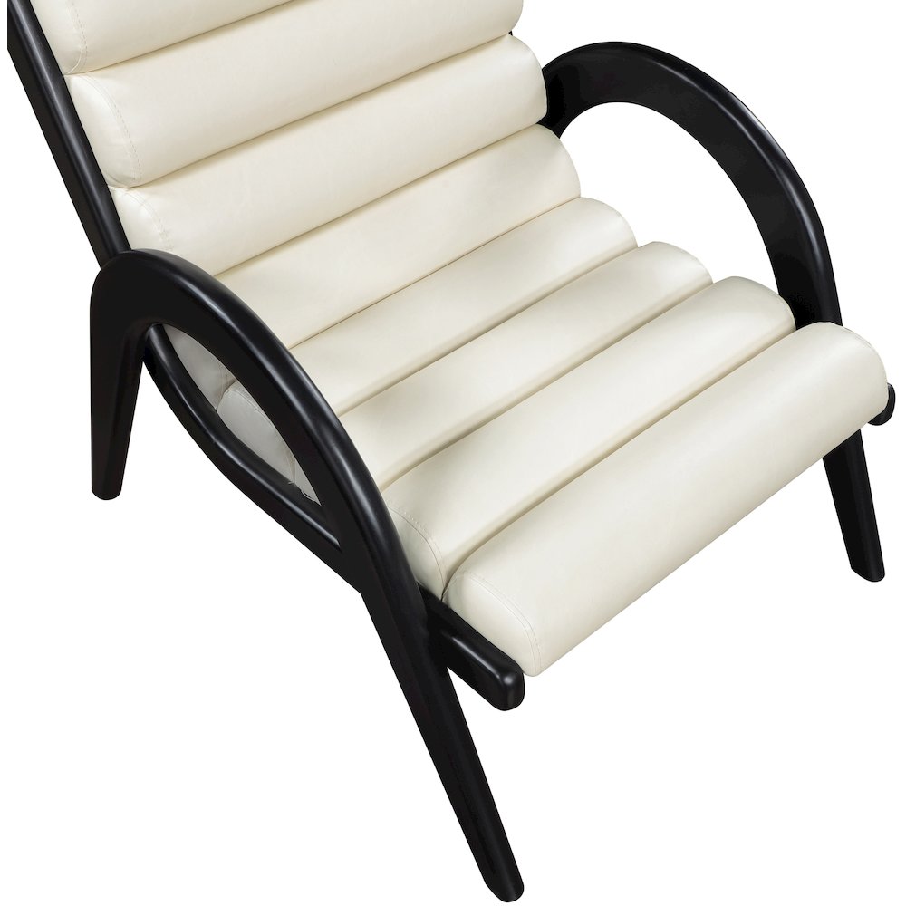 Randal Cream Vegan Leather Upholstered Accent Chair