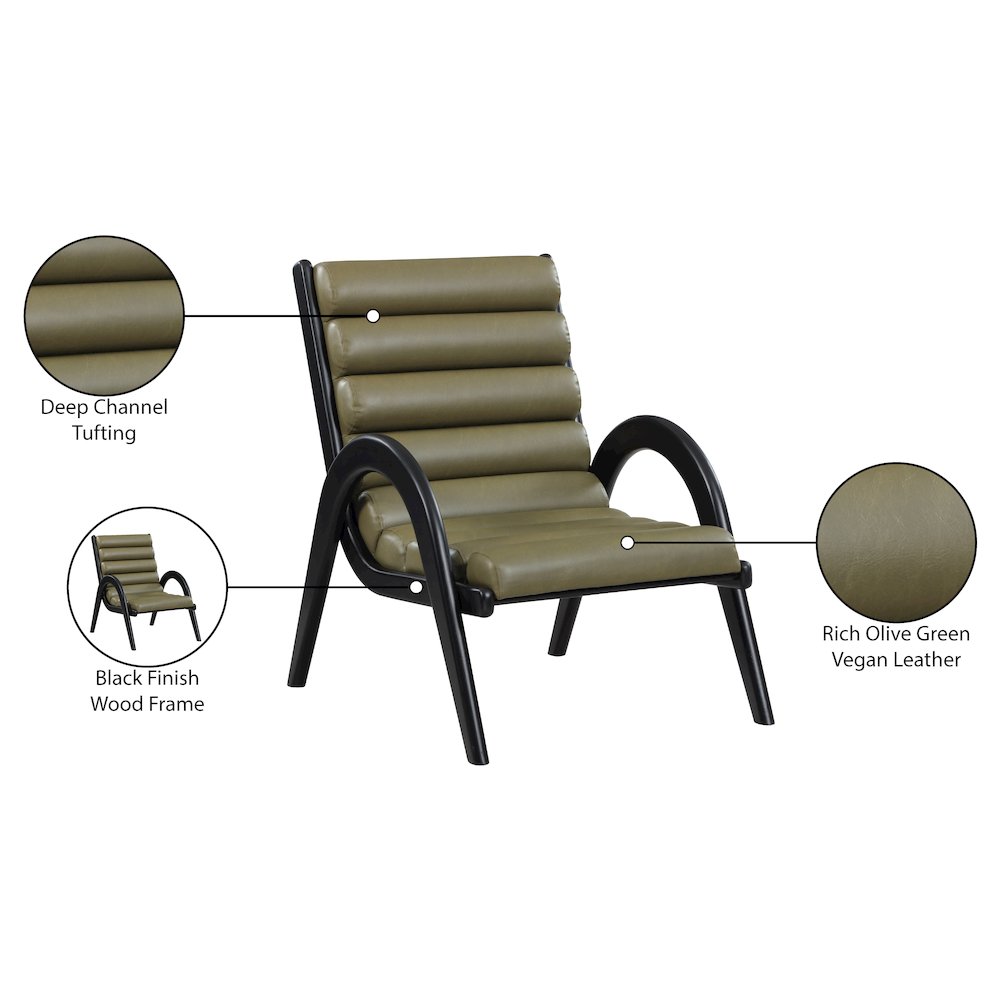 Randal Olive Vegan Leather Upholstered Accent Chair