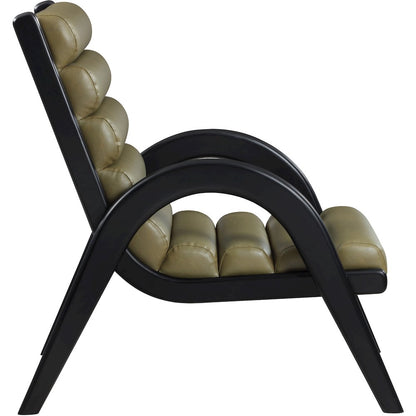 Randal Olive Vegan Leather Upholstered Accent Chair