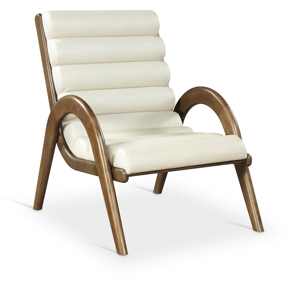 Randal Cream Vegan Leather Upholstered Accent Chair