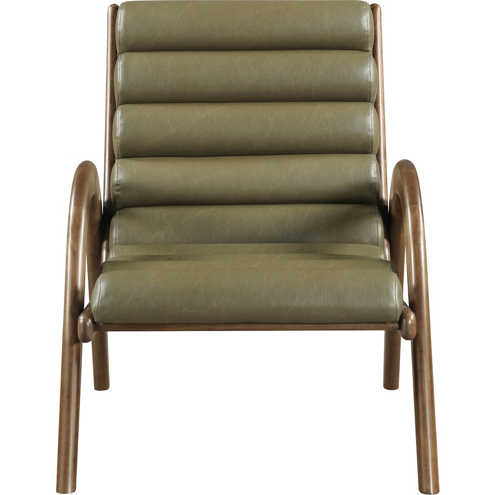 Randal Olive Vegan Leather Upholstered Accent Chair