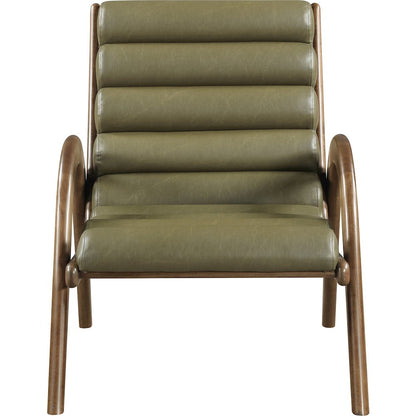 Randal Olive Vegan Leather Upholstered Accent Chair