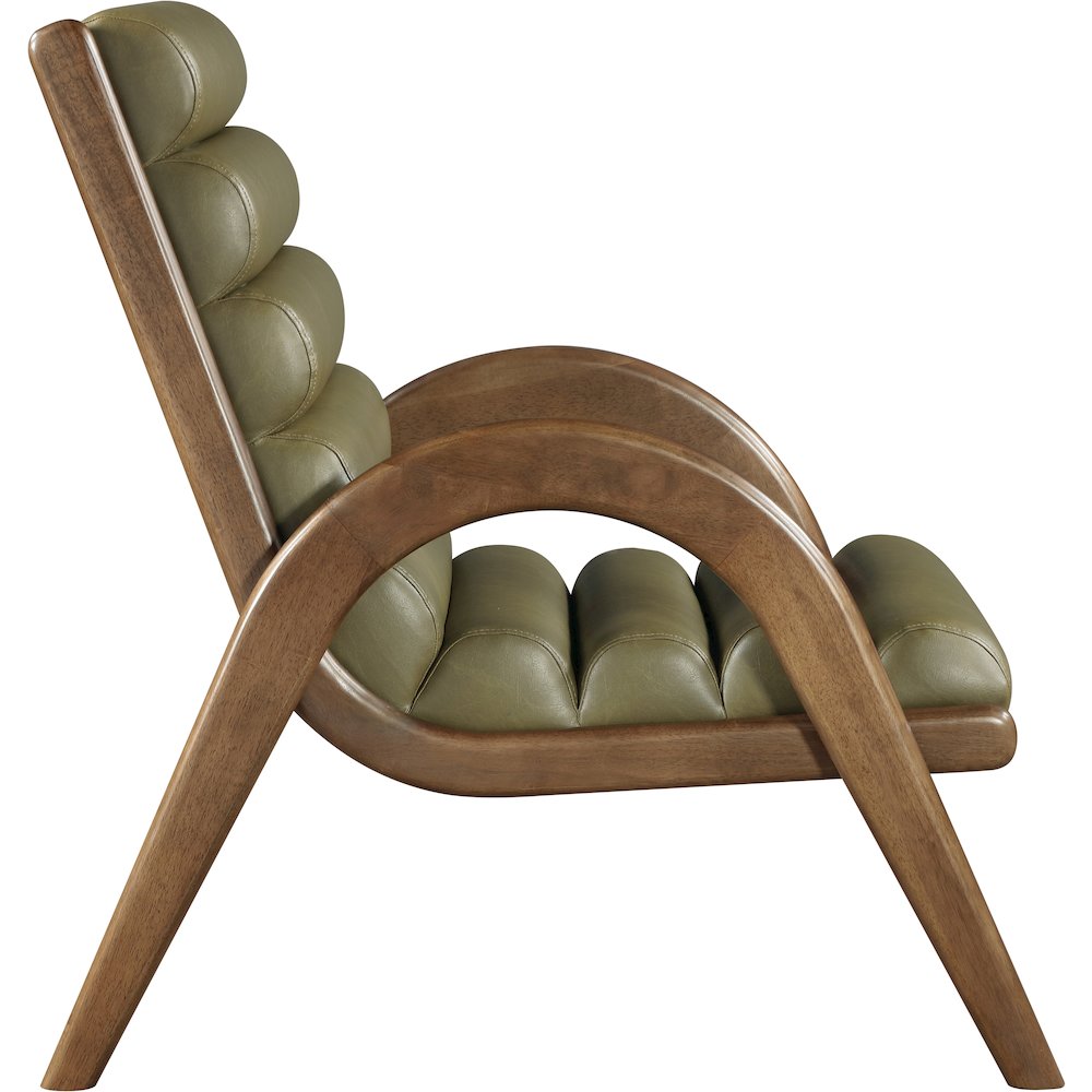 Randal Olive Vegan Leather Upholstered Accent Chair