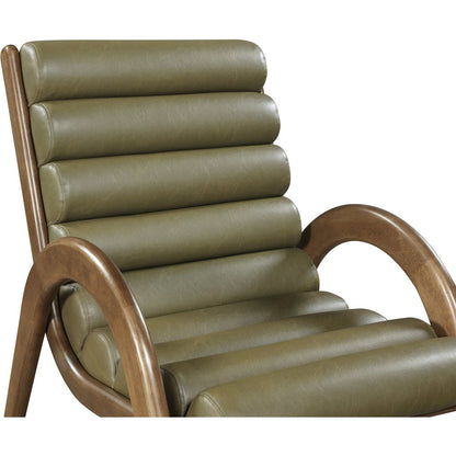 Randal Olive Vegan Leather Upholstered Accent Chair