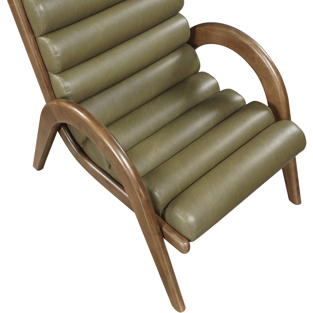 Randal Olive Vegan Leather Upholstered Accent Chair