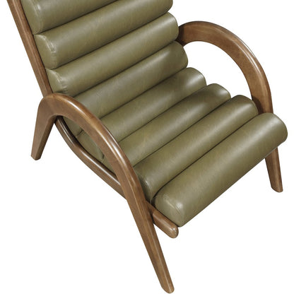 Randal Olive Vegan Leather Upholstered Accent Chair