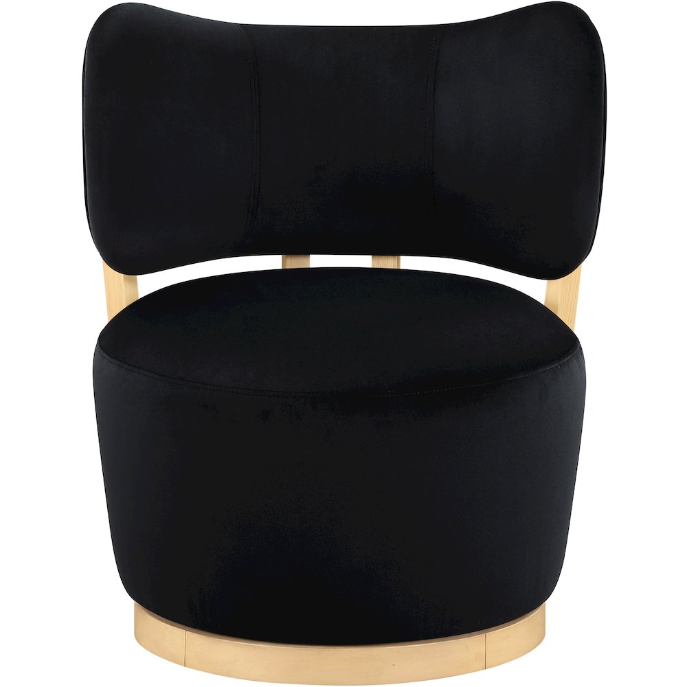 Elara Black Velvet Upholstered Swivel Accent Chair