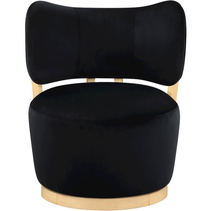 Elara Black Velvet Upholstered Swivel Accent Chair