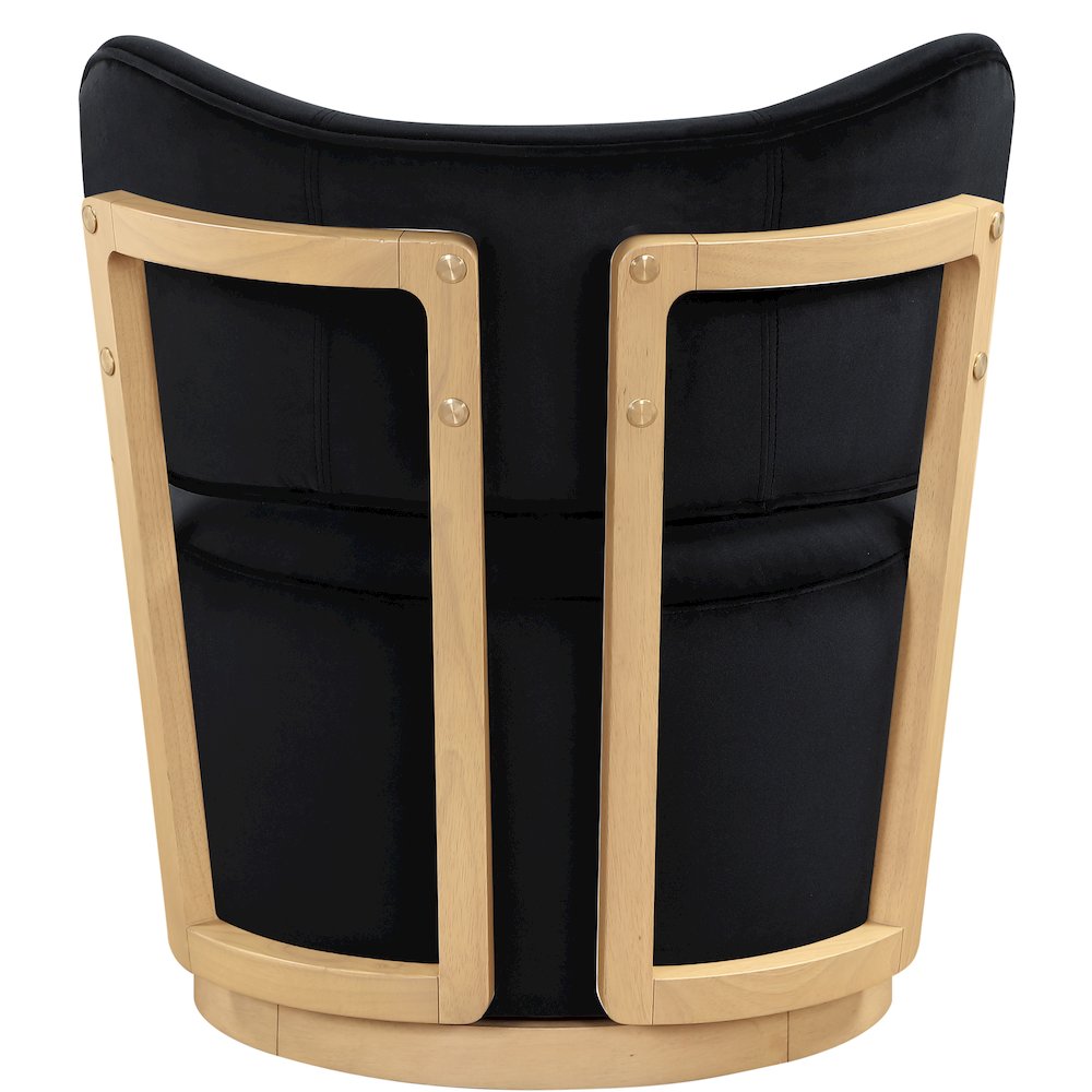 Elara Black Velvet Upholstered Swivel Accent Chair