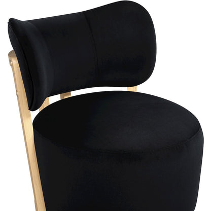 Elara Black Velvet Upholstered Swivel Accent Chair