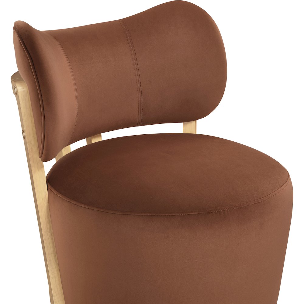 Elara Cognac Velvet Upholstered Swivel Accent Chair