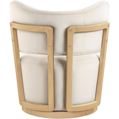 Elara Cream Velvet Upholstered Swivel Accent Chair