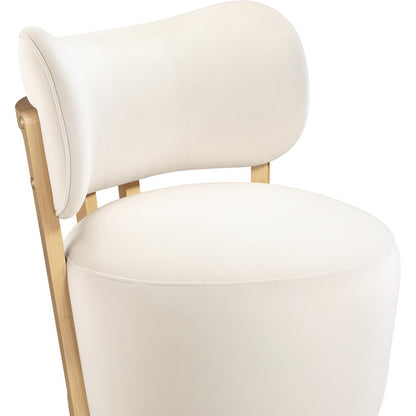 Elara Cream Velvet Upholstered Swivel Accent Chair