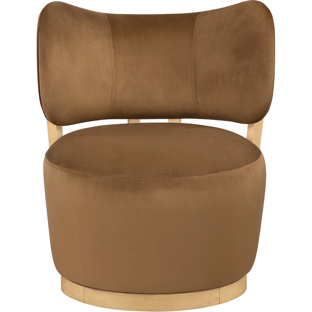 Elara Saddle Velvet Upholstered Swivel Accent Chair