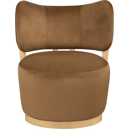 Elara Saddle Velvet Upholstered Swivel Accent Chair