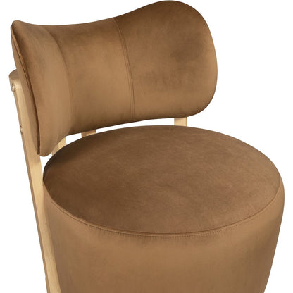 Elara Saddle Velvet Upholstered Swivel Accent Chair