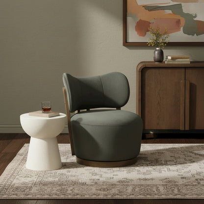 Elara Green Velvet Upholstered Swivel Accent Chair