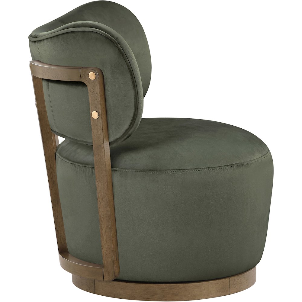 Elara Green Velvet Upholstered Swivel Accent Chair