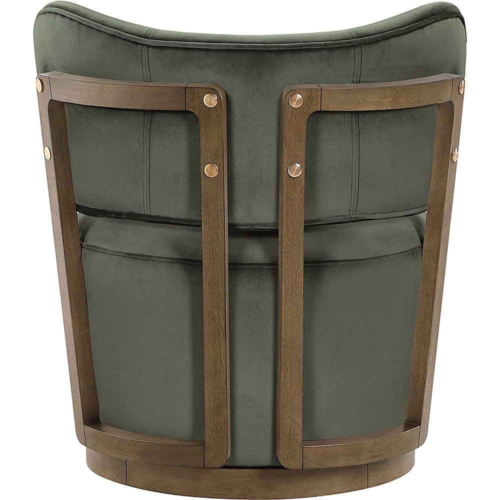 Elara Green Velvet Upholstered Swivel Accent Chair