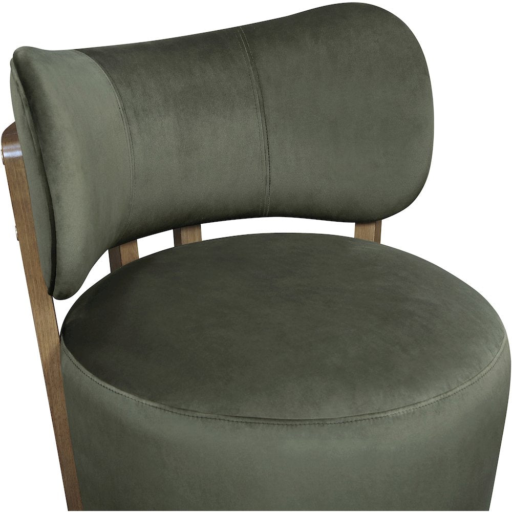 Elara Green Velvet Upholstered Swivel Accent Chair
