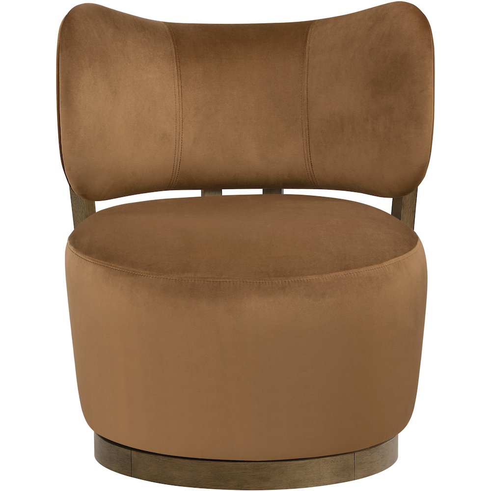 Elara Saddle Velvet Upholstered Swivel Accent Chair
