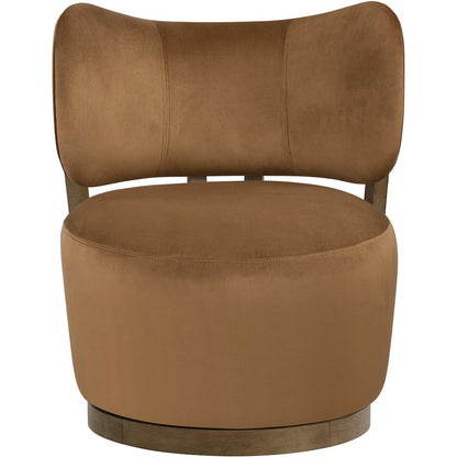 Elara Saddle Velvet Upholstered Swivel Accent Chair