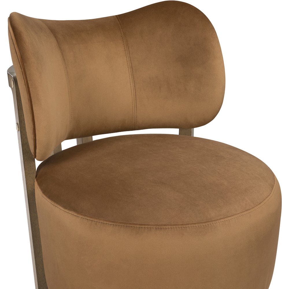 Elara Saddle Velvet Upholstered Swivel Accent Chair