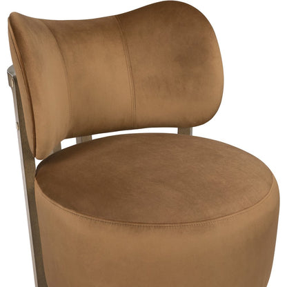 Elara Saddle Velvet Upholstered Swivel Accent Chair