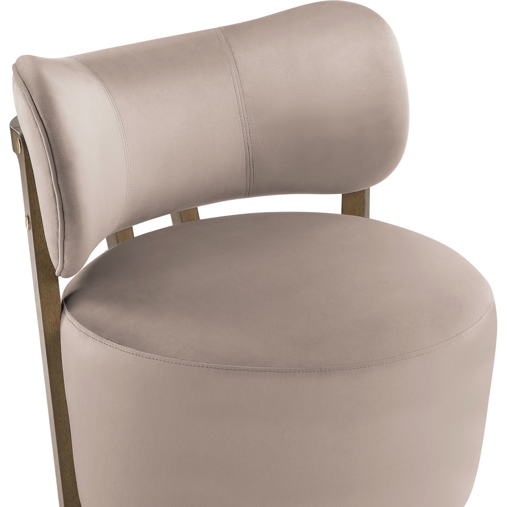 Elara Taupe Velvet Upholstered Swivel Accent Chair