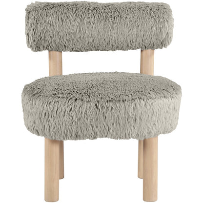 Ambre Taupe Vegan Shearling Fabric Upholstered Accent Chair