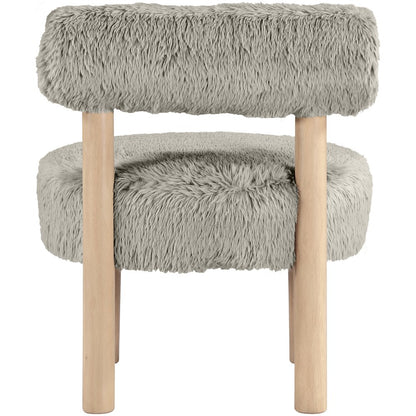 Ambre Taupe Vegan Shearling Fabric Upholstered Accent Chair