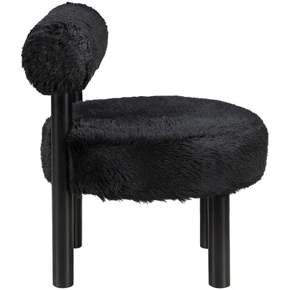 Ambre Black Vegan Shearling Fabric Upholstered Accent Chair