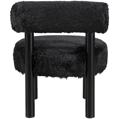 Ambre Black Vegan Shearling Fabric Upholstered Accent Chair